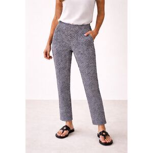 Dana Buchman Geometric Print Pants Stretch Straight Leg Career Work Size 4 NWOT